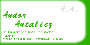 andor antalicz business card